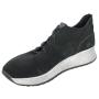 Men's black suede leather trainers with black and white soles