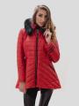 Asymmetric red hooded jacket 21803/2