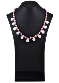 Necklace with Real Swarovski Pearls, Agate and Coral Sand,sea,corals Dannyra Jewels