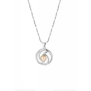 Silver necklace with natural white pearl SP0311W Swan