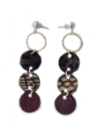 Earrings with Genuine Leather Dannyra Jewels