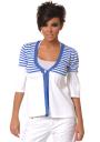 White cardigan with blue stripes Z-10