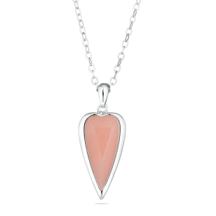 Silver Necklace with heart shape pink coral GL1658E Swan