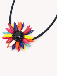 Women's colorful flower necklace F-001