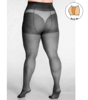 Plus size black tights with additional band 40 DEN