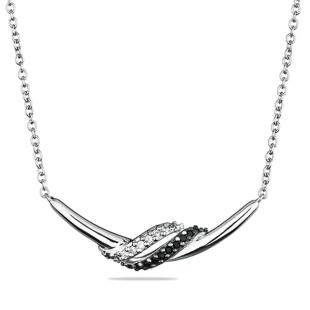 Silver necklace with zircons MR2831N Swan