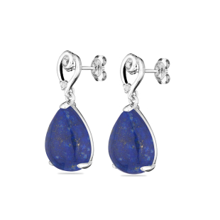 Silver Earrings with blue lapiz and zircons GL779LE Swan