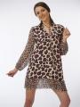 Sheer dress with leopard print 82163