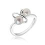 Silver ring with white pearls and zirconium FN562RW Swan