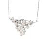 Silver necklace with white natural pearls and zircons pendant RT259NW Swan