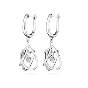 Silver Earrings with zircons JT8288E Swan