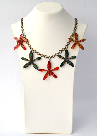 Necklace With Real Tiger Orchids Dannyra Jewels