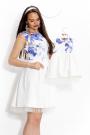 White children's blue flower dress