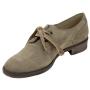 Women's taupe suede leather shoes with ties