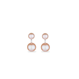 Silver Earrings with natural pink pearls CA5048E-PINK Swan