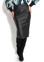 Women's top and eco leather black skirt set  Avangard