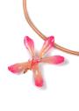 Necklace with natural orchid and silk chain mоdel 6 Dannyra Jewels