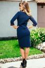 Elegant blue dress with red bands Avangard