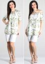 Ladies flowers print tunic with belt  RUMENA