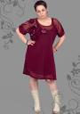 Maxi dress burgundy color with lining ILINA Fashion