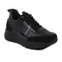 Ladies' black sneakers with imitation crocodile skin TUSHE01BLCROCO