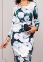 Elegant straight dress in a pattern of autumn flowers Avangard