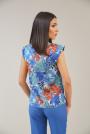 Elegant sleeveless blouse with tropical motif 82129-418