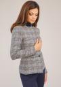 Elegant women's jacket in gray blue plaid 42113-996