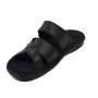 Men's sandals made of natural leather in black color and blue insole 142BLACK