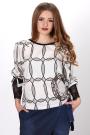 Women's light colourful top with double cuffs with lace Avangard