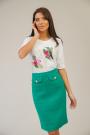 Women's elegant blouse with hummingbird print 82122-130