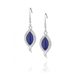 Silver earrings with drop shape Lapis with zircons LAPISE2 Swan