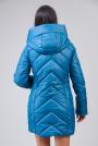 Women's blue long fur coat type winter jacket 22203-504