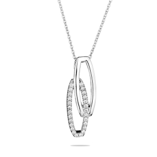 Silver necklace with zircons END019N Swan