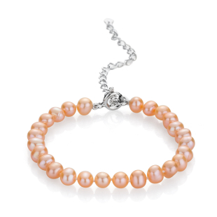 Bracelate with fresh water pink pearls 5.5-6mm R0435BR Swan