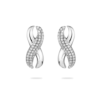 Women's silver earrings in the shape of the infinity sign JT030E Swan