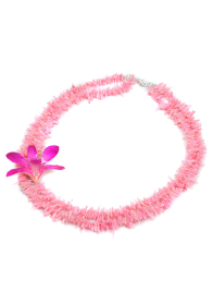 Necklace Made with Pink Corals and Pretty Orchid Dannyra Jewels