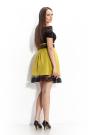 Flared skirt with lace color mustard