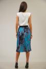 Women's pleated skirt with elastic in blue color 52122-515