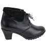 Women's leather shoes black colour with suede colour