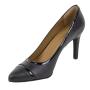 Women's shoes elegant high heel 9 cm black leather 19122BLACK