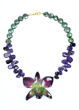 Magic Orchid Necklace With Real Orchid Dannyra Jewels