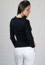 Black Sports Blouse with Draped Sleeves Basic Line 