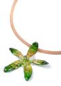 Necklace with natural orchid and silk chain mоdel 5 Dannyra Jewels