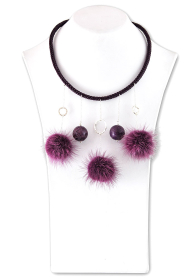 Purple pompons necklace Dannyra Jewels