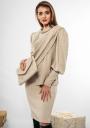 Elegant beige dress with a buff sleeve with an vest Avangard