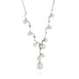 Silver necklace with freshwater white pearls and zirconium CAA005 Swan