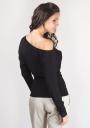 Black jersey blouse with naked shoulder Basic Line