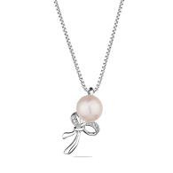 Silver necklace with natural white pearl SP0470 Swan