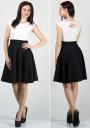 Wide black skirt dress with white lace top BF RUMENA